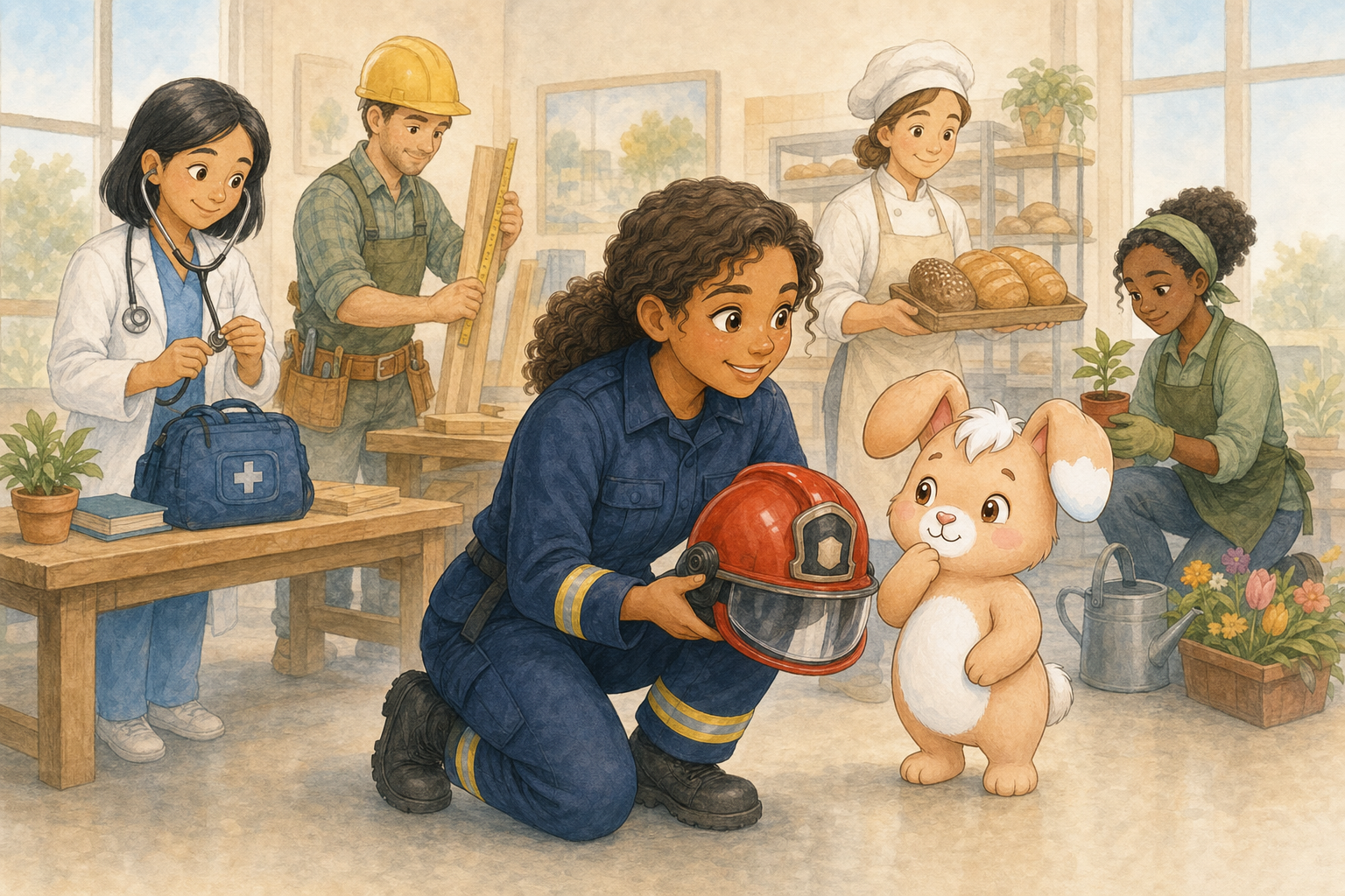 Nino meets people from several helpful professions